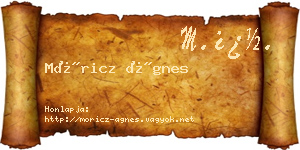 Móricz Ágnes névjegykártya