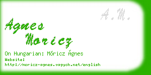 agnes moricz business card